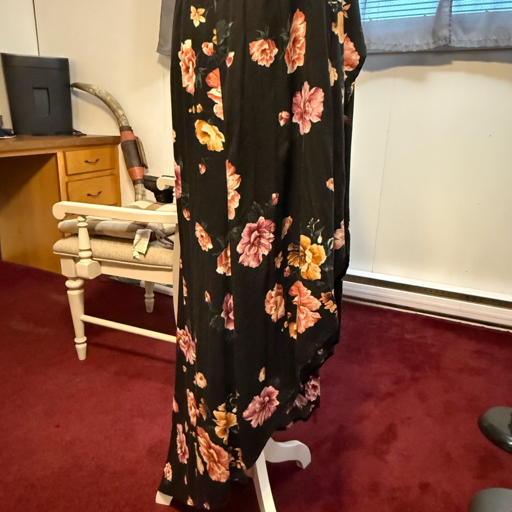 Torrid Black Maxi shorts jumpsuit Dress with Floral Design - Picture 2 of 8